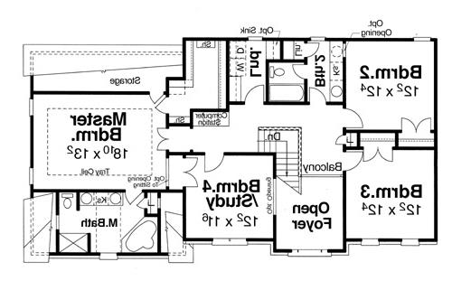 Second Floor image of Oxford House Plan